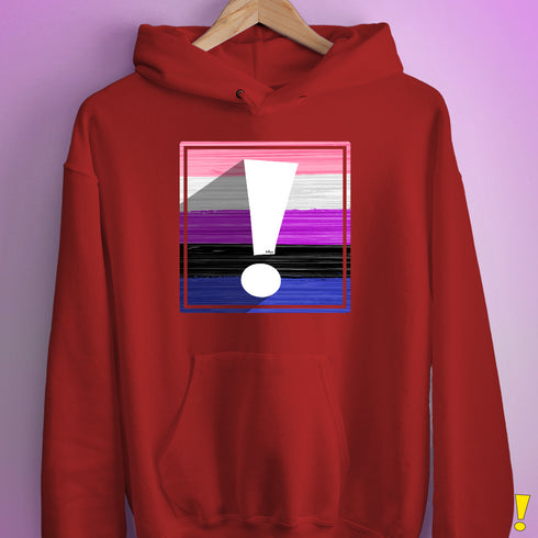 Genderfluid Pride Flag Exclamation Point Hoodie